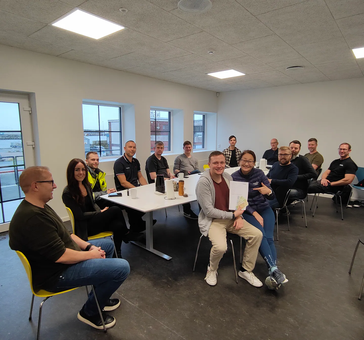 Clobotics team members meeting together