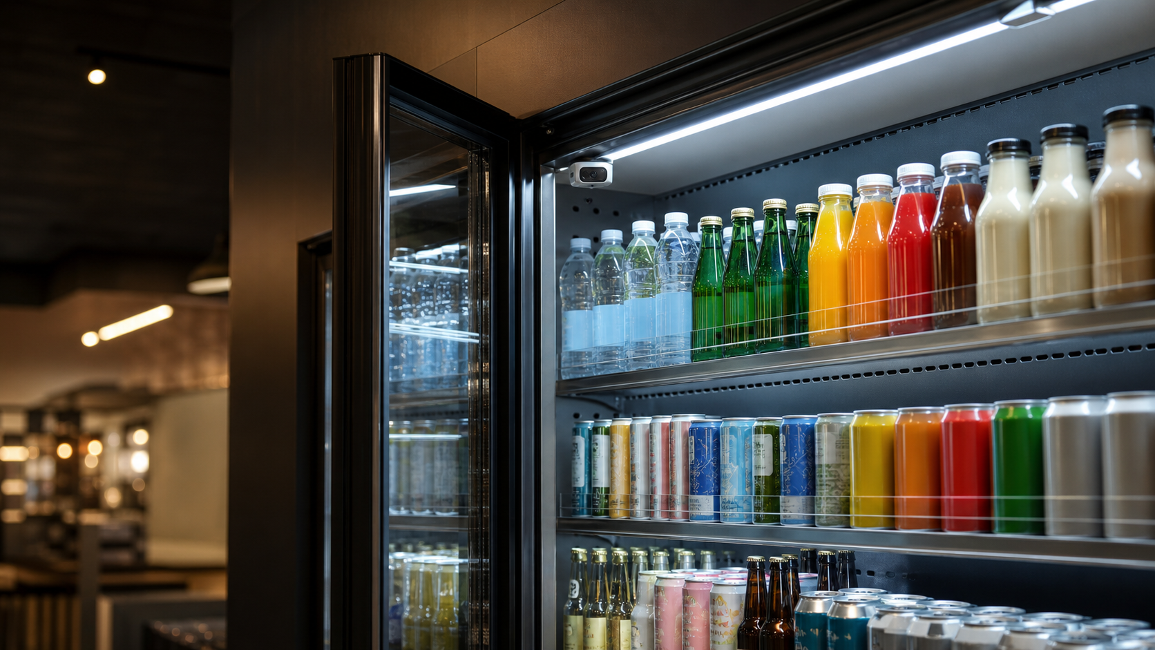 SmartView connected camera monitoring a retail cooler