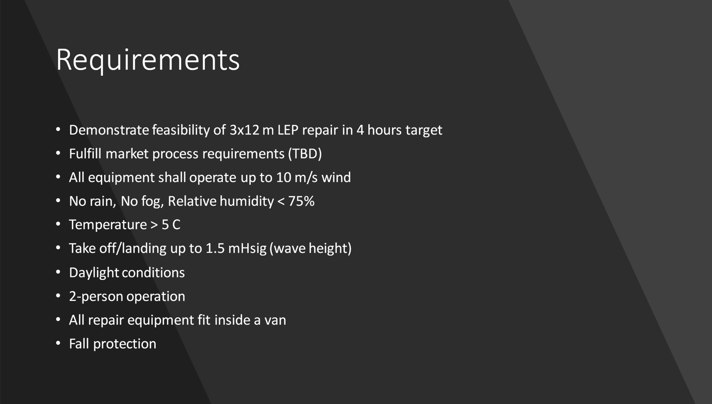 Early Sparrow field requirements from the design phase