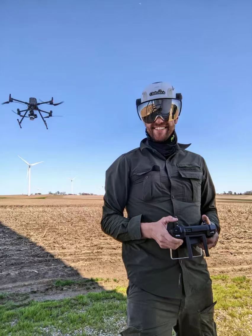 Clobotics drone pilot in the field