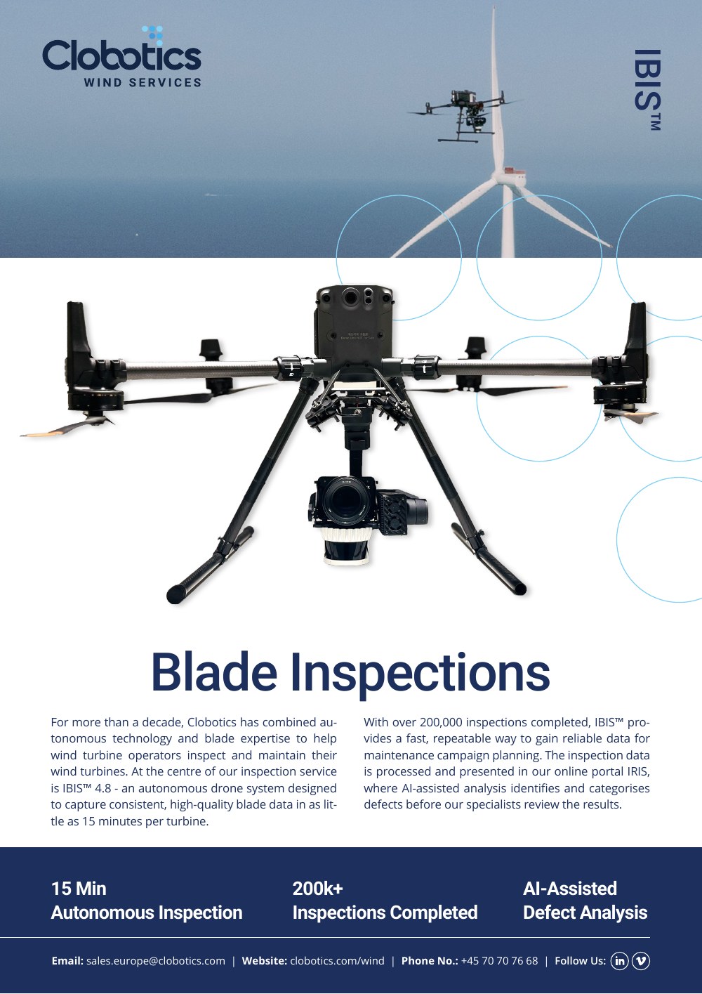 Cover of the Clobotics IBIS Blade Inspections product brief