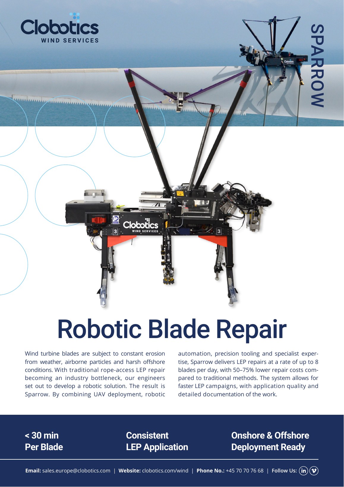Cover of the Clobotics SPARROW Robotic Blade Repair product brief